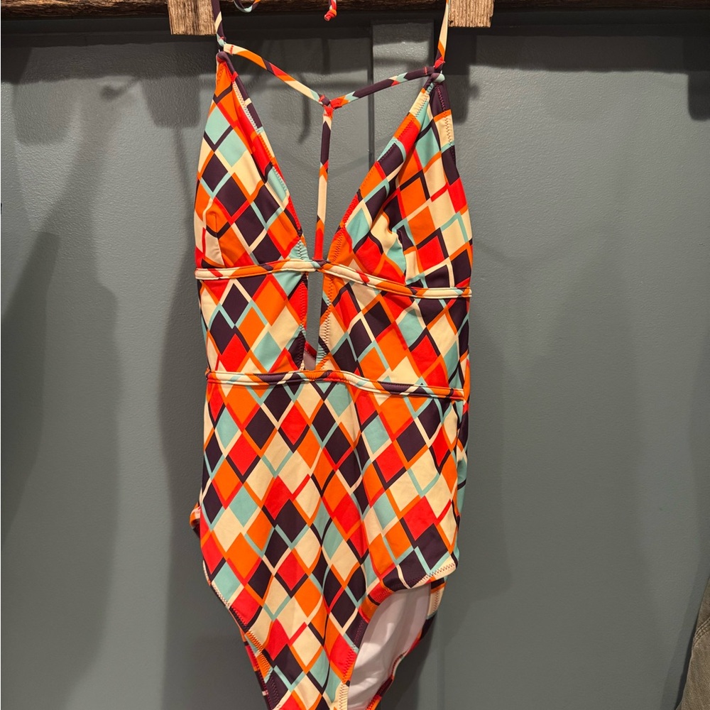Colorful Geometric One Piece Swimsuit Women’s Large
